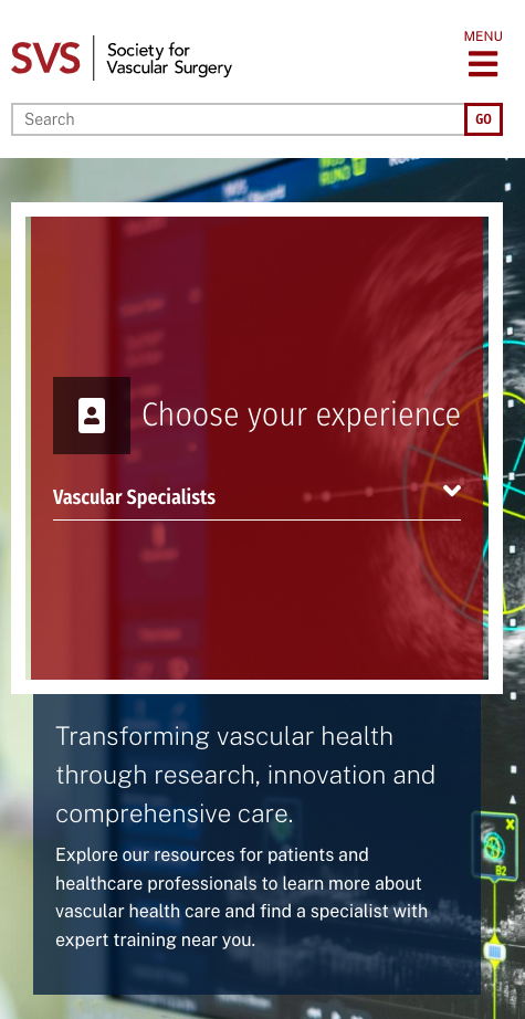 SVS homepage mobile screenshot