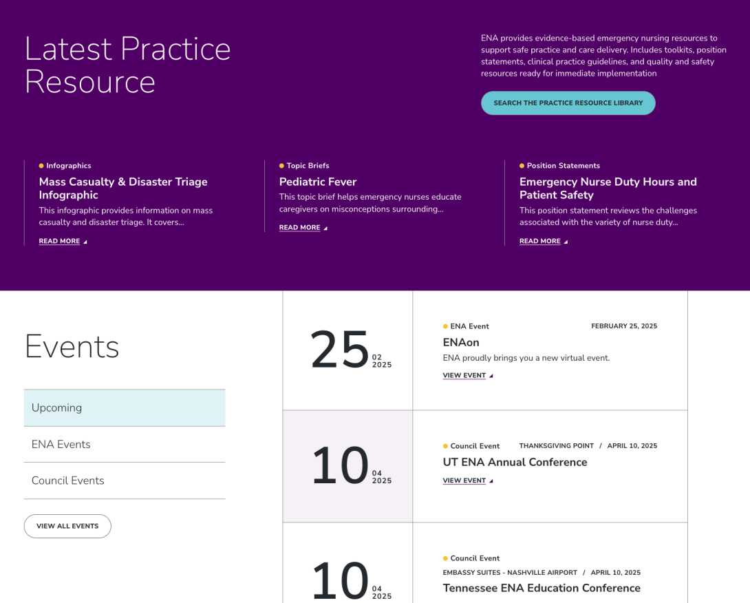 ENA Resources and events