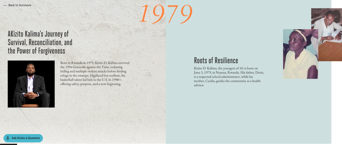 IHMEC "Voices of Survival" timeline